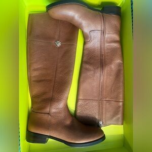 Tory Burch Brown Leather Knee-High Boots